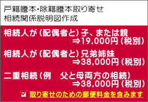 戸籍謄本・除籍謄本取り寄せ 相続関係説明図作成